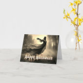 Carte Fantôme noir féminin dans Hellscape - Halloween (Fleur jaune)