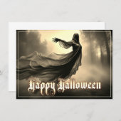 Carte Fantôme noir féminin dans Hellscape - Halloween (Devant / Derrière)