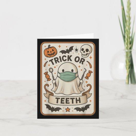 Carte Fantôme Ou Dents Dental Tarot Halloween D (Devant)
