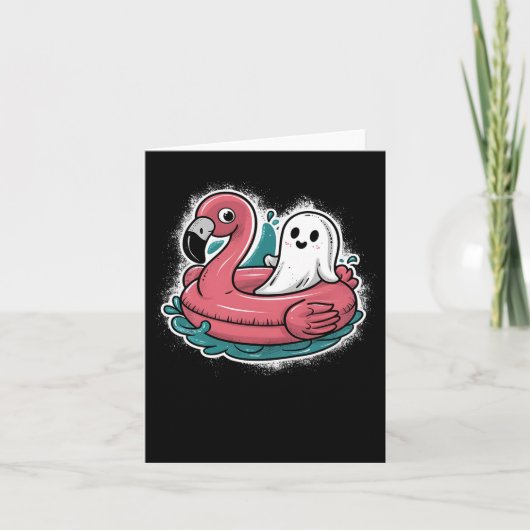 Carte Fantôme Sur Une Piscine Drôle Été Éffrayant Été Ha (Devant)