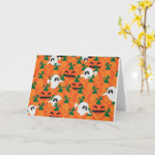 Carte Fantômes d'Halloween Patch de citrouille hantée (Fleur jaune)