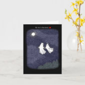 Carte Fantômes d'ours et de lapin volant vers la lune Ha (Fleur jaune)