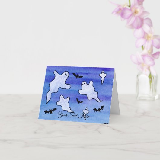 Carte Fantômes et chauves-souris (Orchidée)