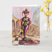 Carte Farceur de mardi gras (Fleur jaune)