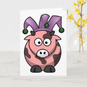 Carte Farceur de vache à rose du jour d'imbécile d'avril (Fleur jaune)