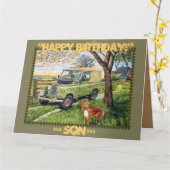 Carte "FARM"~Carte Anniversaire Pour Fils (Fleur jaune)
