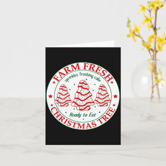 Carte Farm Fresh Christmas Tree Cakes Retro Xmas Tree Fa (Fleur jaune)