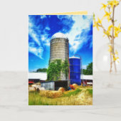 Carte Farm silos & hay bales in Davisburg, MI (Fleur jaune)