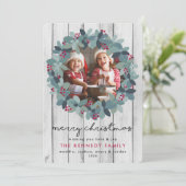 Carte Farmhouse Christmas Wreath (Debout devant)