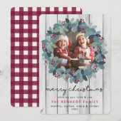 Carte Farmhouse Christmas Wreath (Devant / Derrière)