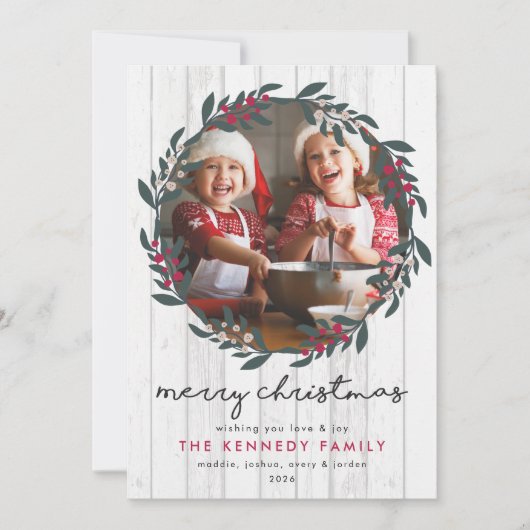 Carte Farmhouse Christmas Wreath (Devant)