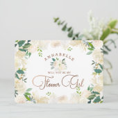 Carte Farmhouse Flower Rustic Flower Proposition Card (Debout devant)