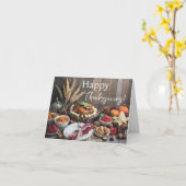 Carte Farmhouse Rustic Thanksgiving Grey Card (Fleur jaune)