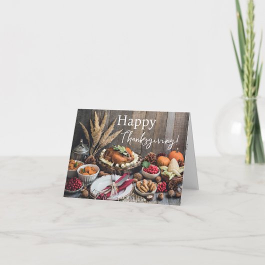 Carte Farmhouse Rustic Thanksgiving Grey Card (Devant)