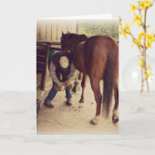 Carte Farrier - Beau Cheval Photo Hoof Trim (Fleur jaune)