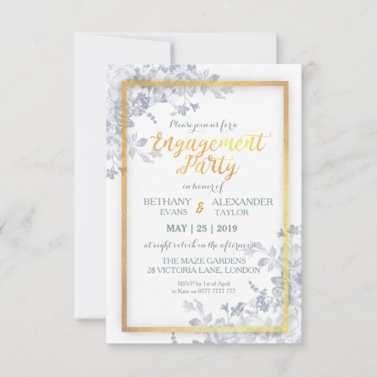 Carte fascinante de fiançailles de calligraphie de (Devant)