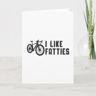 Carte Fat Bike J'Aime Fatties Biker Vélo Retro Vintage