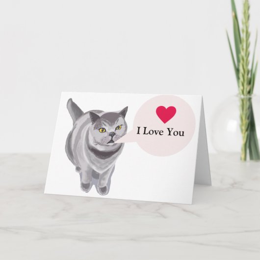 Carte Fat grat gris drôle Valentine's (Devant)