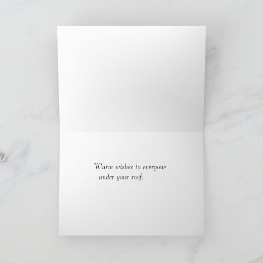 Carte Father Christmas on a rooftop with text space (Intérieur)