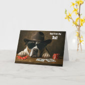 Carte Fathers Day Cute Dog with Cowboy Hat Blackjack (Fleur jaune)