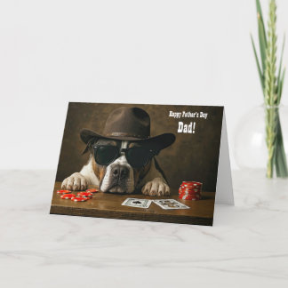 Carte Fathers Day Cute Dog with Cowboy Hat Blackjack