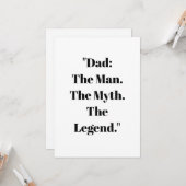 Carte Father's Day Gift Card (Devant/Arrière en situation)