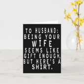 Carte Father's Day Gift From Wife To Husband Sarcastic Q (Fleur jaune)