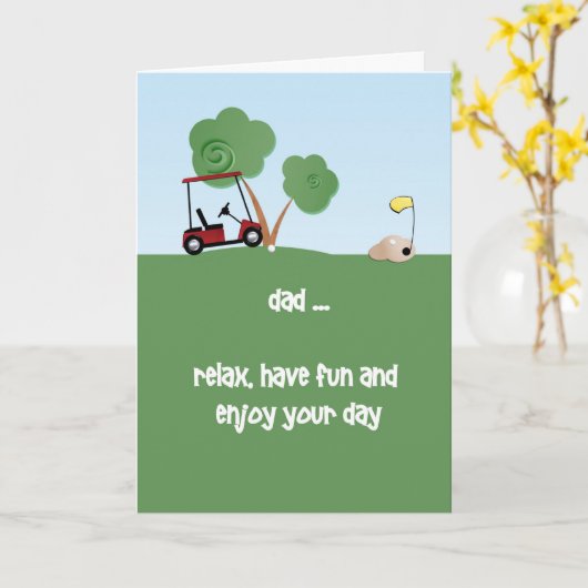 Carte Father's Day Golf Theme (Fleur jaune)