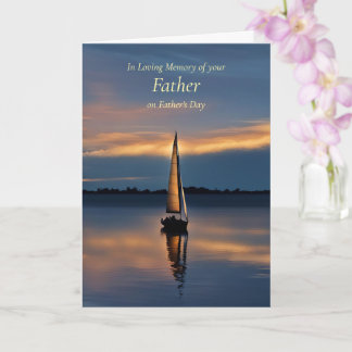 Carte Fathers Day Memorial Remembrance with Sailboat