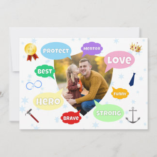 Carte Fathers Day Photo Word Clouds Best Dad Father
