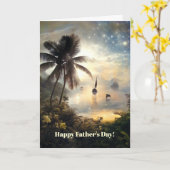 Carte Fathers Day with Tropical Paradise Island Sailing (Fleur jaune)