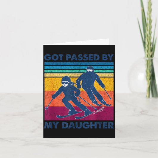Carte Fauchée par ma fille Drôle de ski (Devant)