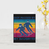 Carte Fauchée par ma fille Drôle de ski (Fleur jaune)