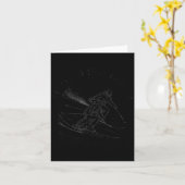 Carte Fauchée par ma fille Drôle de ski (Fleur jaune)