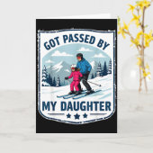Carte Fauchée par ma fille Drôle de ski _21 (Fleur jaune)