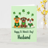Carte Fausse Or Chiens St Patrick (Fleur jaune)