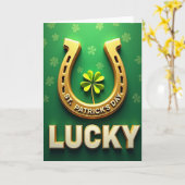 Carte Fausse Or Saint-Patrick Chanceuse (Fleur jaune)