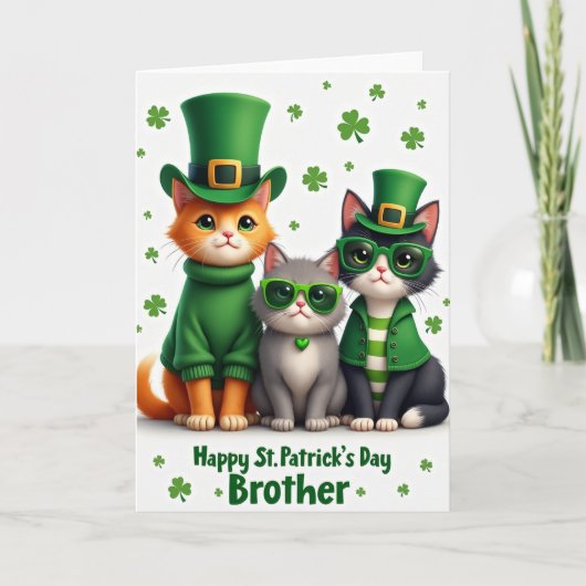 Carte Fausse Or St Patrick pour Chats (Devant)