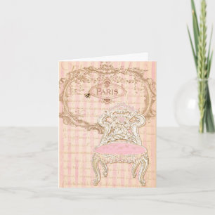 Carte Fauteuil de la Reine Rose Brocante Royale français
