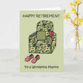 Carte Fauteuil Marine Bonne Retraite Dessin Animé (Fleur jaune)