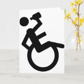 Carte fauteuil roulant fauteuil roulant (Fleur jaune)