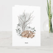 Carte Fauve à l'aquarelle Noël et Nouvel An (Dos)