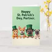 Carte Faux Animaux de compagnie pour les Fêtes en Or (Fleur jaune)