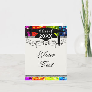 Carte faux arc-en-ciel étincelle paillettes graduation