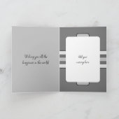 Carte Faux bois rustique 16ème photo gris anniversaire (Intérieur)