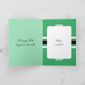 Carte Faux bois rustique 30ème anniversaire photo verte (Intérieur)