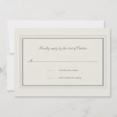 Carte Faux Cadre Embossé Ecru Réponse Mariage Formelle (Devant)