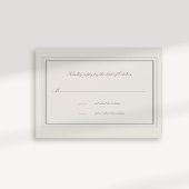 Carte Faux Cadre Embossé Ecru Réponse Mariage Formelle