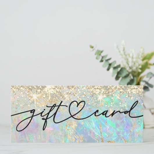 Carte faux certificat cadeau opal (Debout devant)