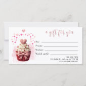 Carte Faux Crochet Coquette Cupcake Gift Certificate (Dos)
